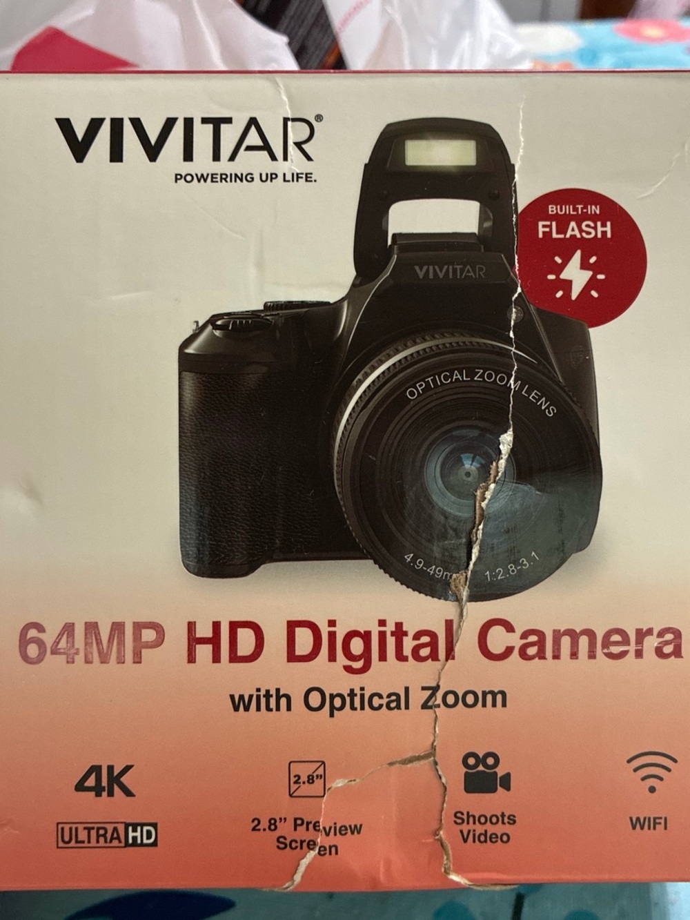 Vivitar 64MP HD Digital Camera in Black with Optical Zoom